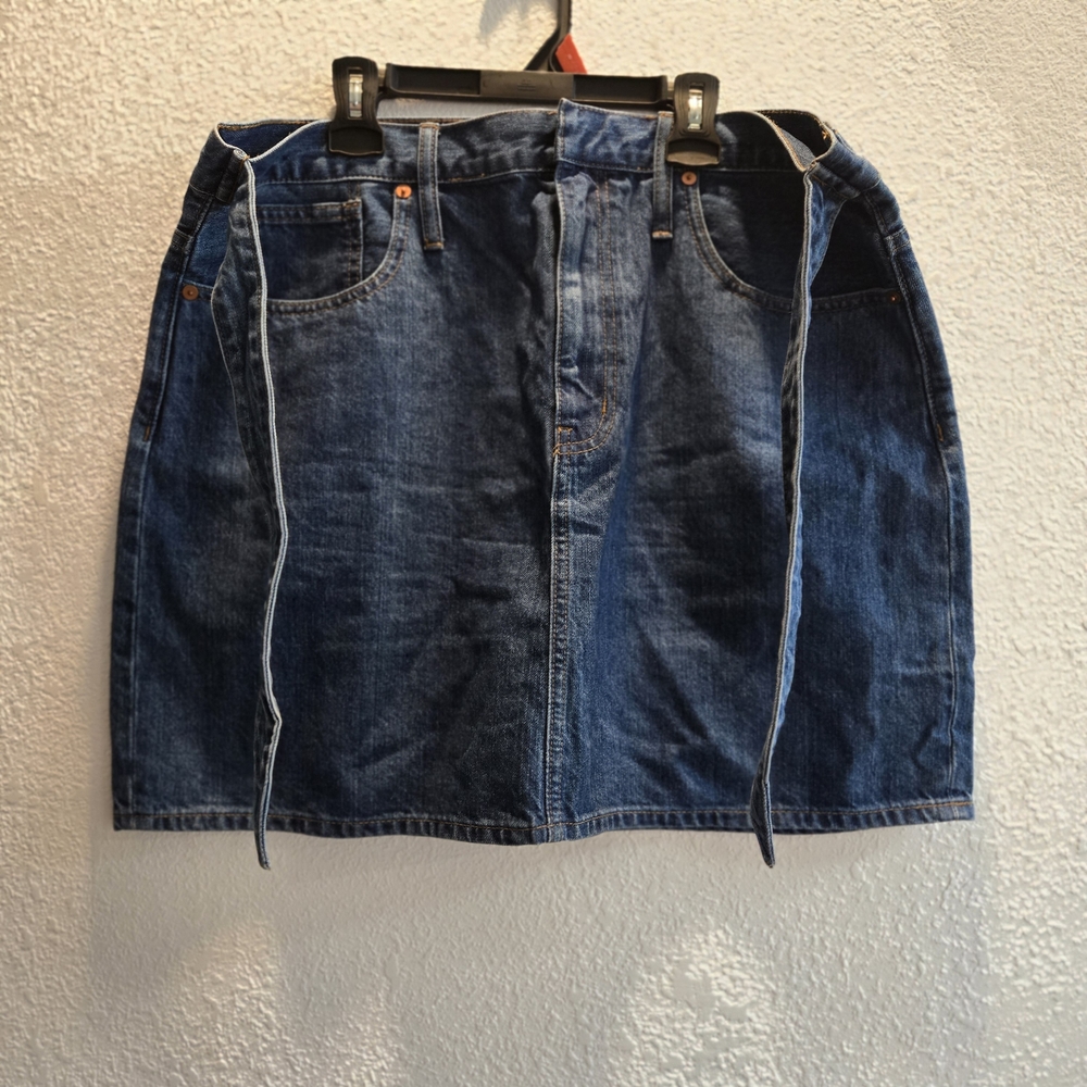 Madewell Blue Denim Tie Mini Skirt Size 32
